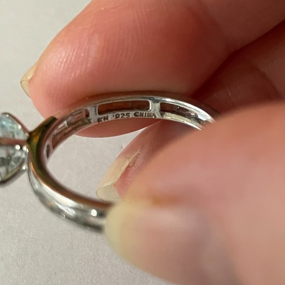 Faceted Aquamarine Gemstone Crystal Wrapped Ring Sterling 925 Silver 10.5 - Picture 13 of 13